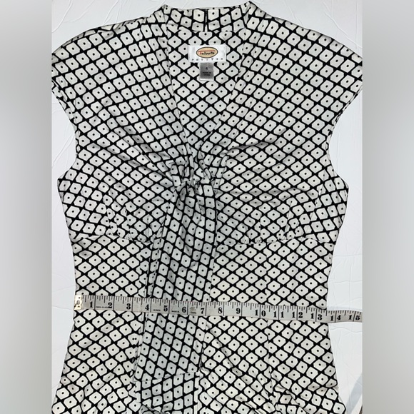 Talbots Petite Black and White Knit Midi Fit Flare Dress - Picture 9 of 15